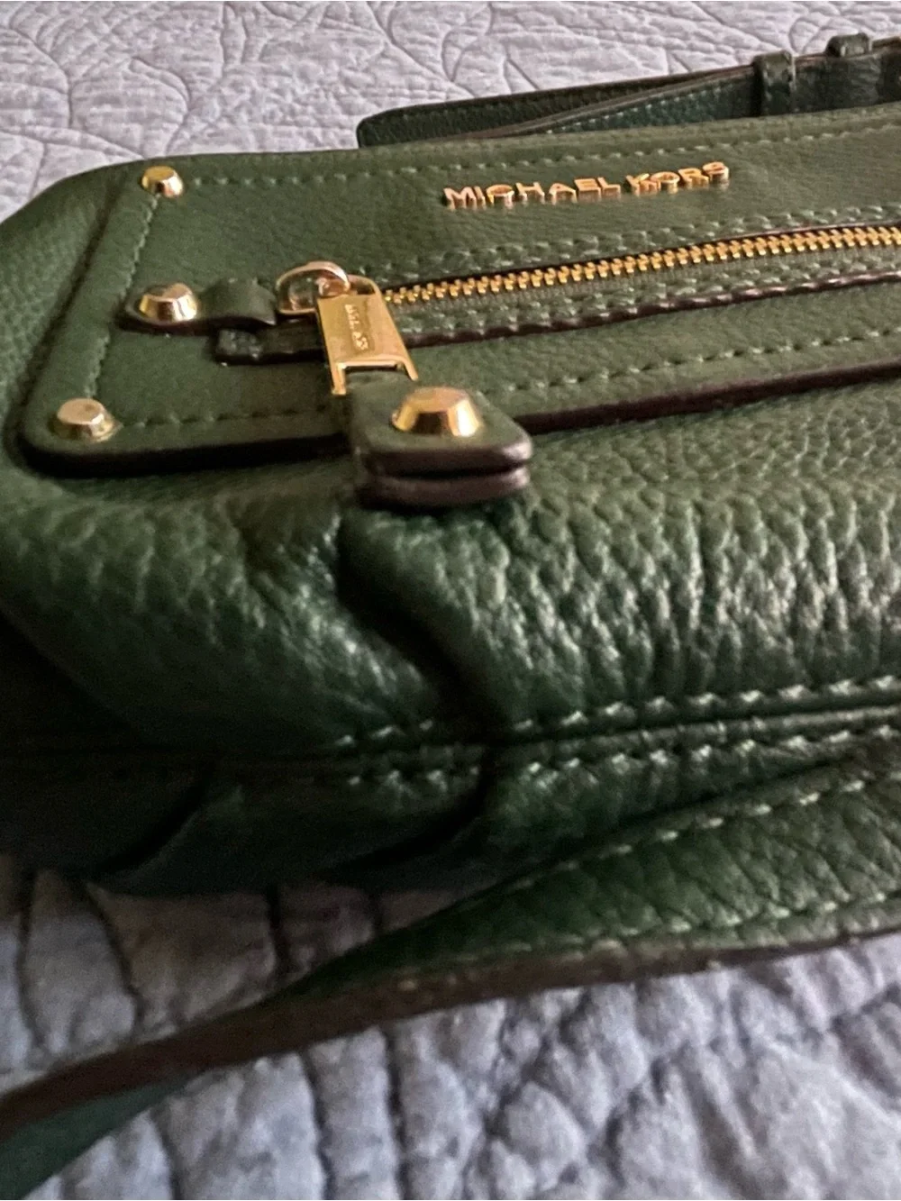 Michael Kors Gilmore Leather Crossbody Bag Forest Green